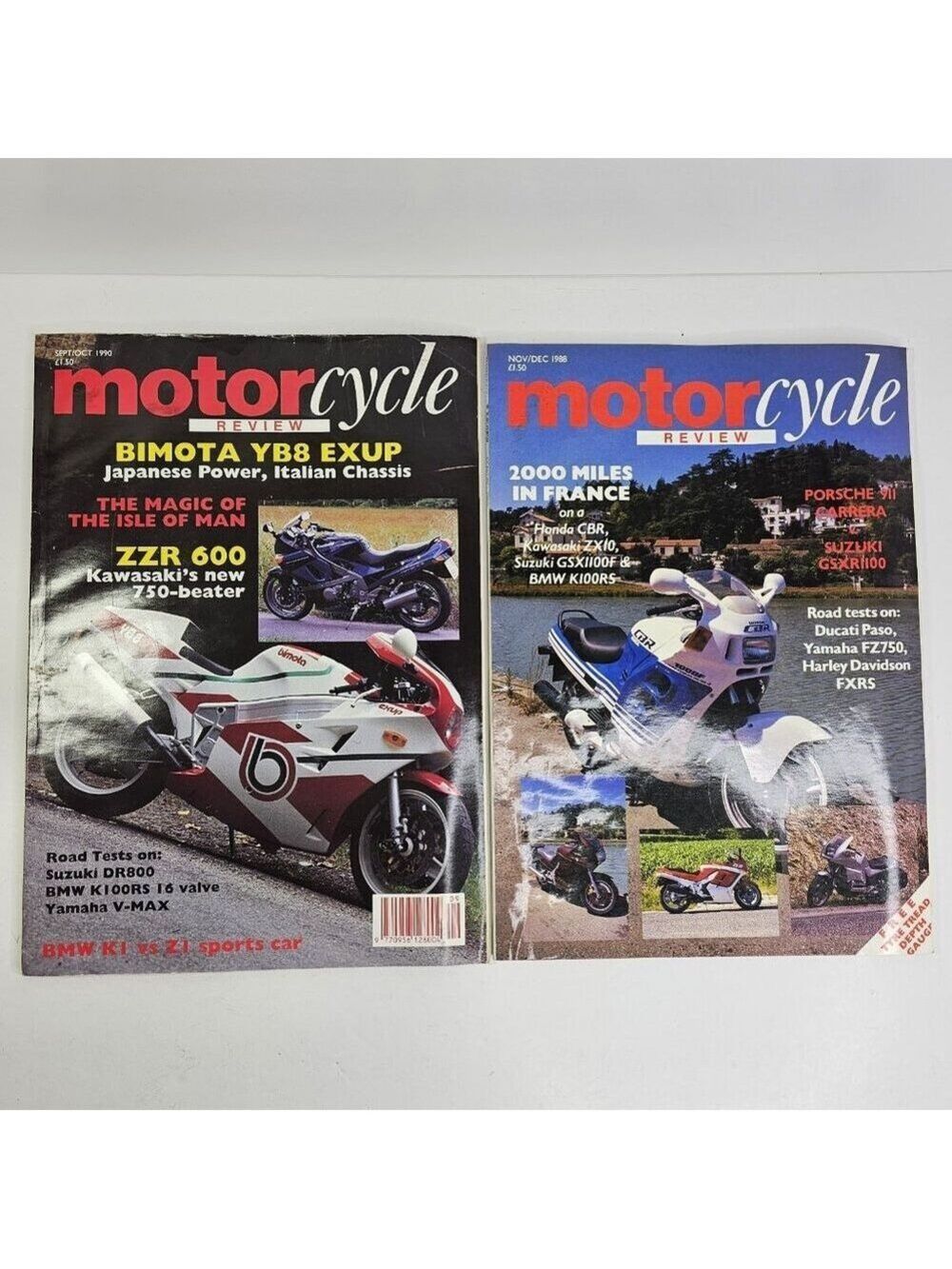 2 Motorcycle Review Magazines Nov/Dec 1988 & Sept/Oct 1990 Bimota YB8 CBR